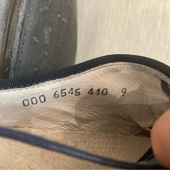 BACCO BUCCI Sz 9 Suede  Denim Look Lace Up Oxfords Made in Italy Wingtip Shoes - Picture 8 of 10